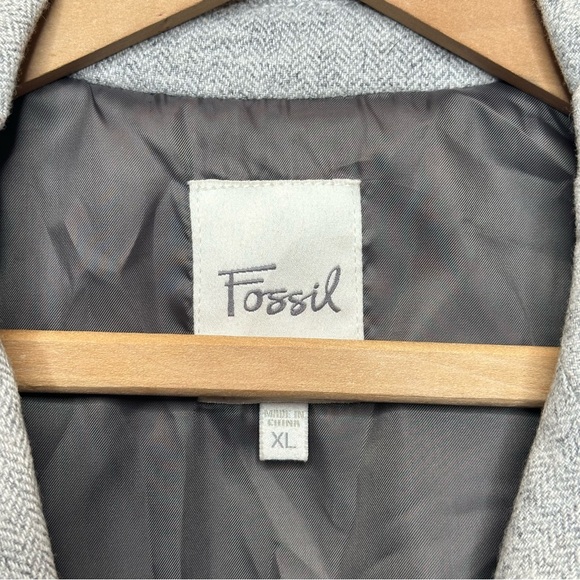 FOSSIL Gray Wool and Rayon Blend Two Button Blazer Extra Large - Picture 11 of 12